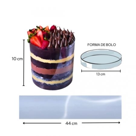 FORMA  P/ BOLO FLIP ACERTTATO CRISTAL 13 H-10/C-44CM C/05 UN