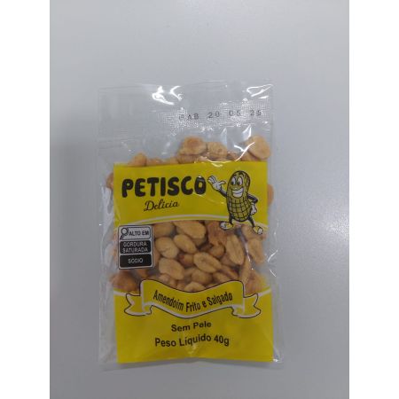 AMENDOIM PETISCO DELICIA S/ PELE 40 GR