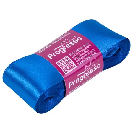 FITA PROGRESSO CETIM 38 MM X 10 MT COR 214 AZUL ROYAL