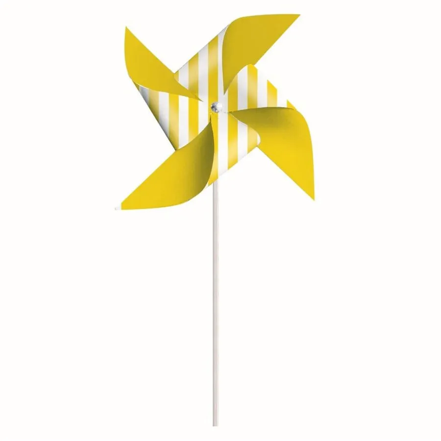 CATAVENTOS DE PAPEL ESTAMPADOS CROMUS LISTRAS AMARELO C/08 UN