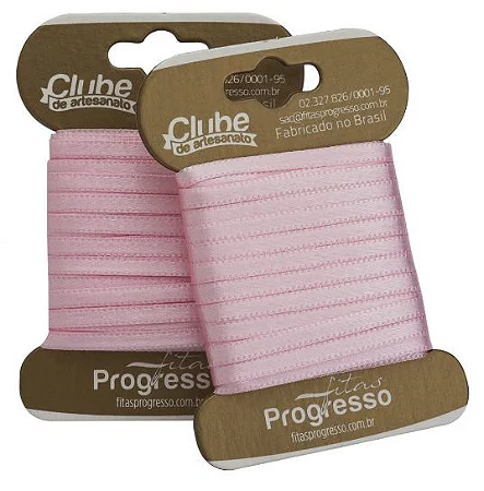 FITA PROGRESSO CETIM DUPLO 04 MM X 10 MT COR 310 ROSA BEBE