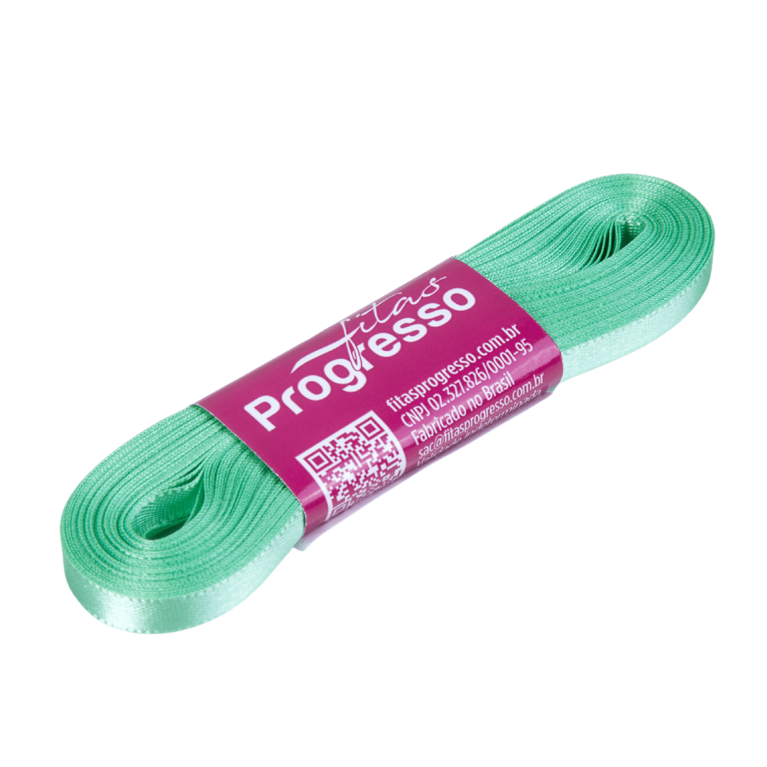 FITA PROGRESSO CETIM 07 MM X 10 MT COR 232 VERDE MENTA