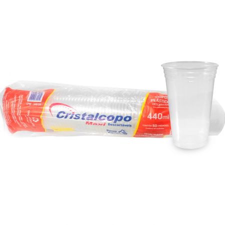 COPO DESCARTAVEL CRISTALCOPO 440 ML CRISTAL PP C/50 UN