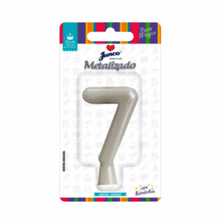 VELA JUNCO METALIZADA PEROLADO BRANCO Nº 7