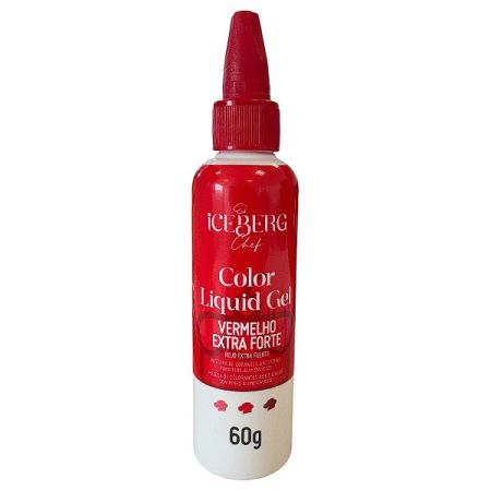 CORANTE LIQUID GEL ICEBERG 60 GR VERMELHO MORANGO EXTRA FORTE