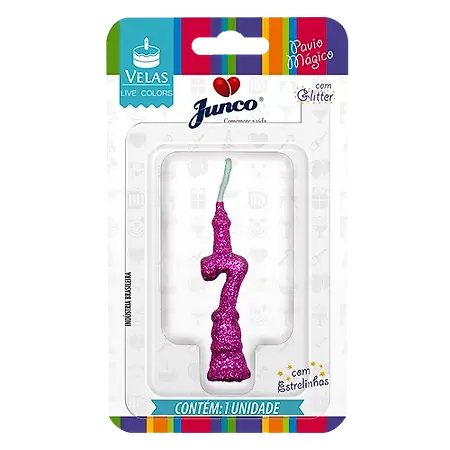 VELA JUNCO MINI GLITTER PINK Nº 7