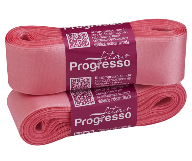 FITA PROGRESSO CETIM 30 MM X 10 MT COR 009 ROSA PETALA