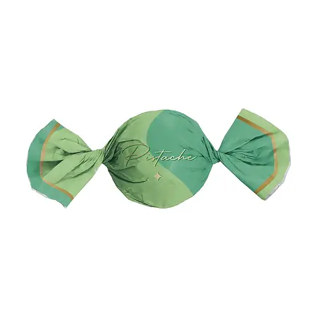 EMBALAGEM P/ TRUFFAS 14,5X15,5 CROMUS METALIZADO PISTACHE VERDE/OURO
