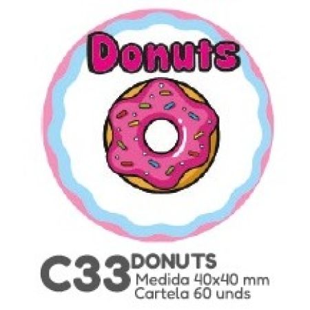 ETIQUETA P/ BOMBOM HIPER EMB. DONUTS C33