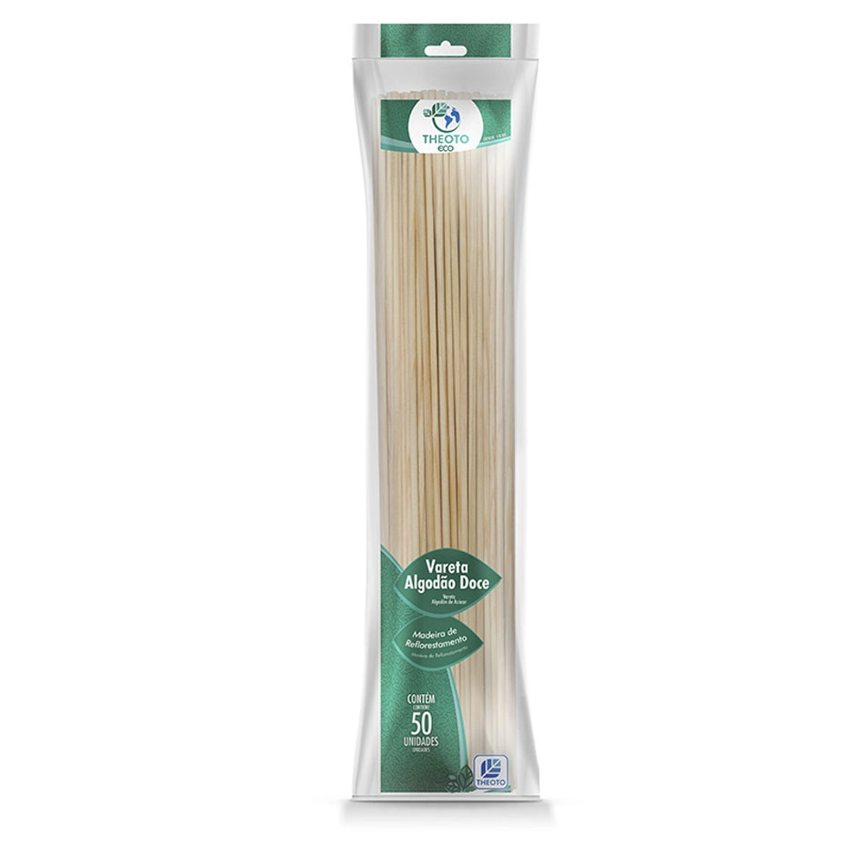 PALITO P/ ALGODAO DOCE THEOTO 38 CM C/50 UN