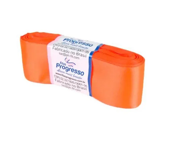 FITA PROGRESSO CETIM 38 MM X 10 MT COR 278 LARANJA CITRICO