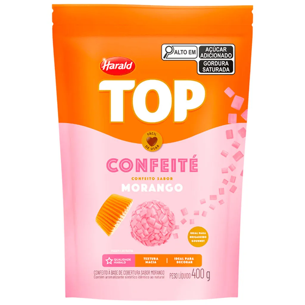 GRANULADO HARALD TOP CONFEITE MORANGO 400 GR