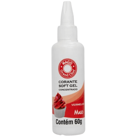 CORANTE SOFT GEL MAGO 60 ML VERMELHO