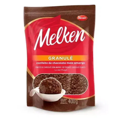 CHOCOLATE MELKEN GRANULE MEIO AMARGO 400 GR HARALD