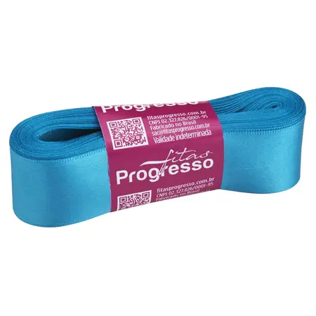 FITA PROGRESSO CETIM 30 MM X 10 MT COR 213 AZUL TURQUESA