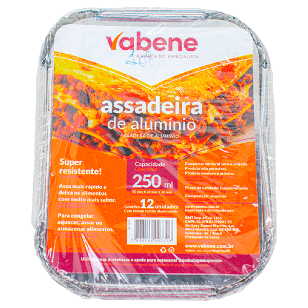 ASSADEIRA P/ PORCAO RETANGULAR VABENE 250 ML C/12 UN