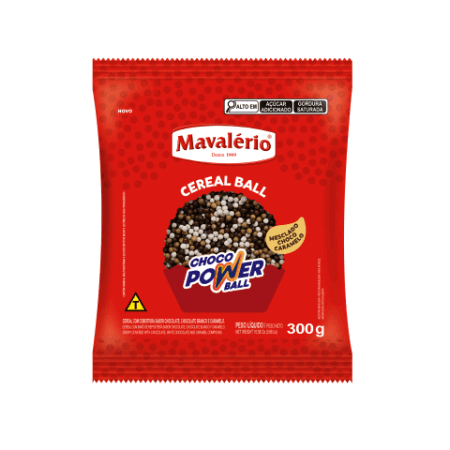 CHOCO POWER BALL MAVALERIO MICRO CARAMELO/CHOCOLATE/BRANCO 300 GR