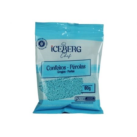 CONFEITO MICANGA COLORIDA ICEBERG 80 GR PEROLADO AZUL
