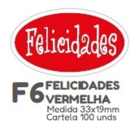 ETIQUETA P/ BOMBOM HIPER EMB. FELICIDADES VERMELHA F6
