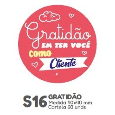 ETIQUETA P/ BOMBOM HIPER EMB. GRATIDAO S16