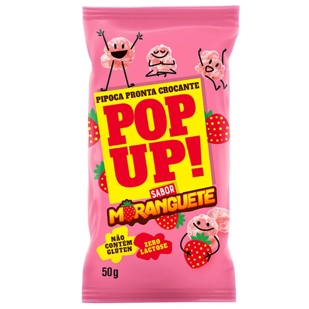 PIPOCA DOCE BEL MORANGUETE POP UP 50 GR UNITARIO