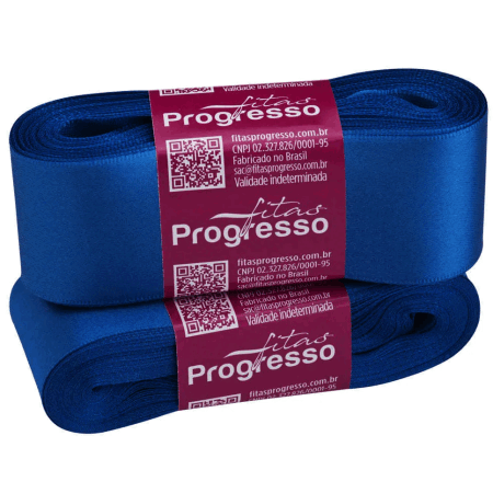 FITA PROGRESSO CETIM 38 MM X 10 MT COR 215 AZUL MARINHO