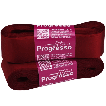 FITA PROGRESSO CETIM 38 MM X 10 MT COR 389 VINHO