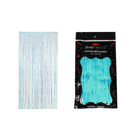 CORTINA DE FITA SILVER PLASTIC 2 MT AZUL PISCINA