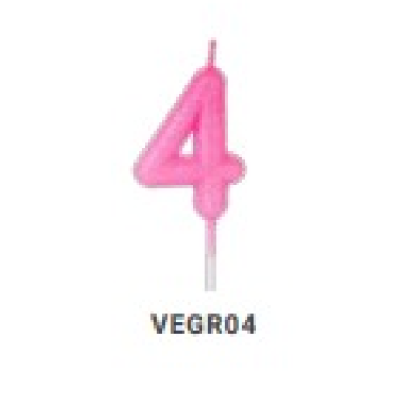 VELA SILVER GLITTER ROSA Nº 4