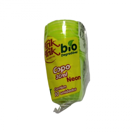 COPO DESCARTAVEL TRIK TRIK BIO 30 ML VERDE NEON C/10 UN