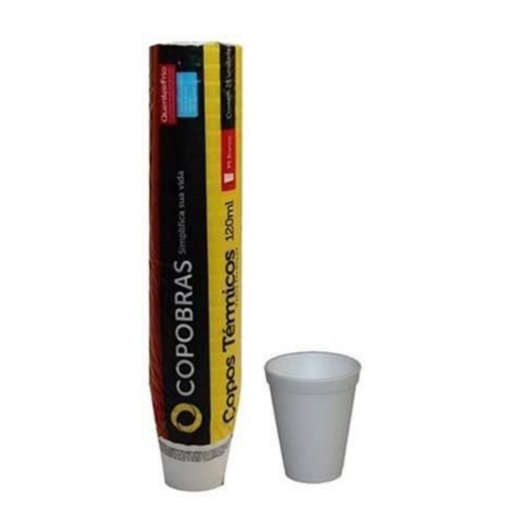 COPO DE ISOPOR COPOBRAS 120 ML 25 UN CCT-120
