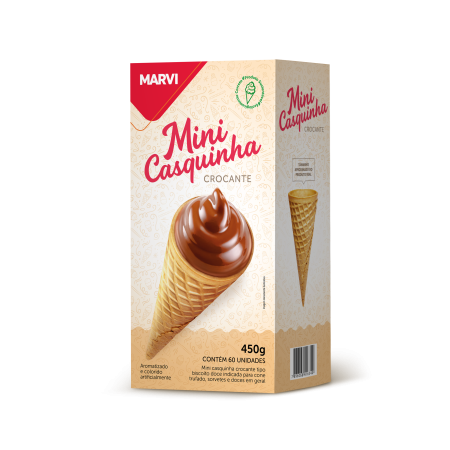 CASQUINHA MINI BISCOITO DOCE 60 UN MARVI 450 GR