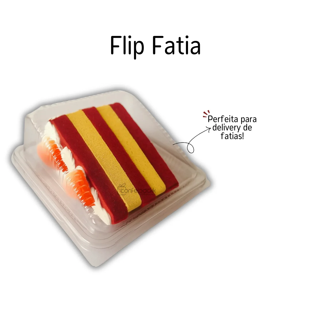 EMBALAGEM P/ BOLO FLIP FATIA CRISTAL C/06 UN