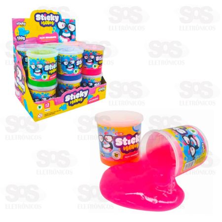 SLIME STICKY TOYS CORES SORTIDAS NEON 130 GR