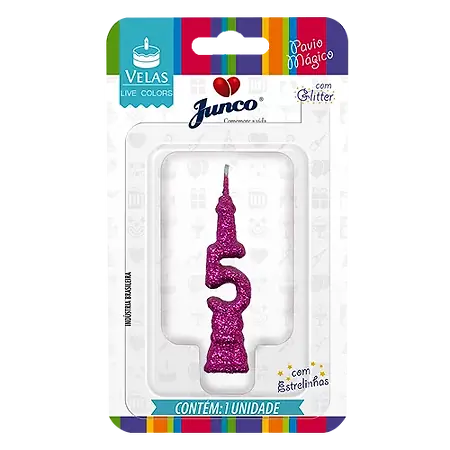 VELA JUNCO MINI GLITTER PINK Nº 5