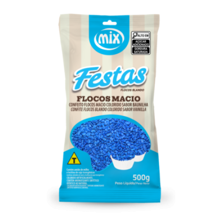 FLOCOS CHOCOLATE MIX MACIO BAUNILHA AZUL 500 GR