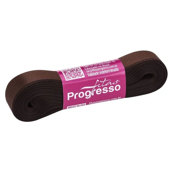 FITA PROGRESSO CETIM 15 MM X 10 MT COR 340 MARROM CAFE