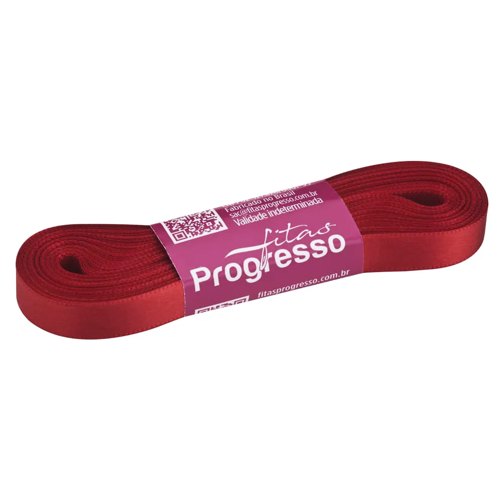 FITA PROGRESSO CETIM 10 MM X 10 MT COR 209 VERMELHO