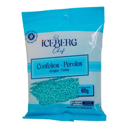 CONFEITO MICANGA COLORIDA ICEBERG 80 GR COLORIDO AZUL