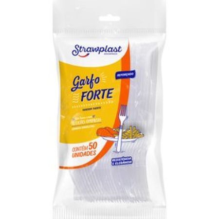 GARFO REFEICAO STRAWPLAST MASTER FORTE CRISTAL C/50 UN
