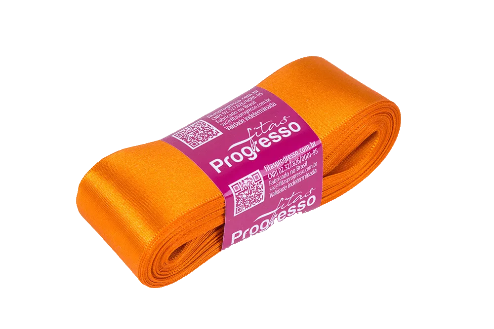 FITA PROGRESSO CETIM 38 MM X 10 MT COR 066 LARANJA
