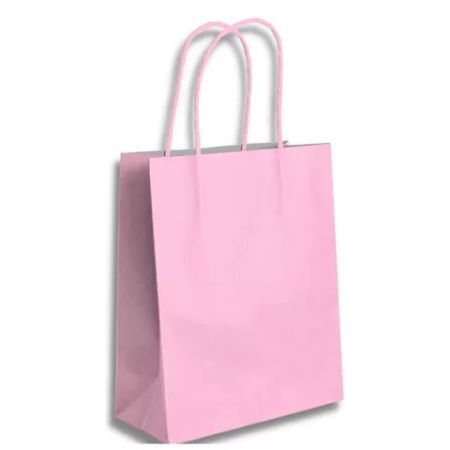 SACOLA KRAFT L&L ROSA BABY 18X09X22 C/ 10 UN