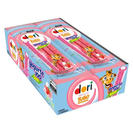 BALA DE GELATINA DORI REGALIZ TUBO YOGURTE100 ACIDO 12X17 GR
