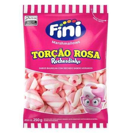 MARSHMALLOW FINI 250 GR RECHEADO TORCAO ROSA/BRANCO