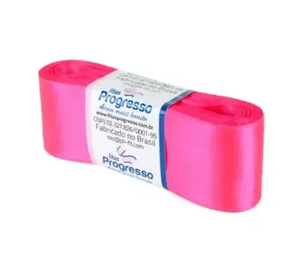 FITA PROGRESSO CETIM 38 MM X 10 MT COR 279 ROSA CITRICO