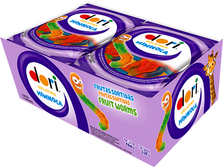 BALA DE GELATINA DORI REGALIZ MINHOCA 12X13 GR