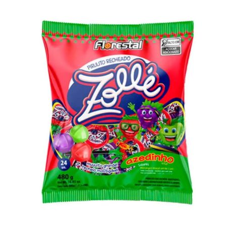 PIRULITO FLORESTAL ZOLLE AZEDINHO SORTIDO 480 GR