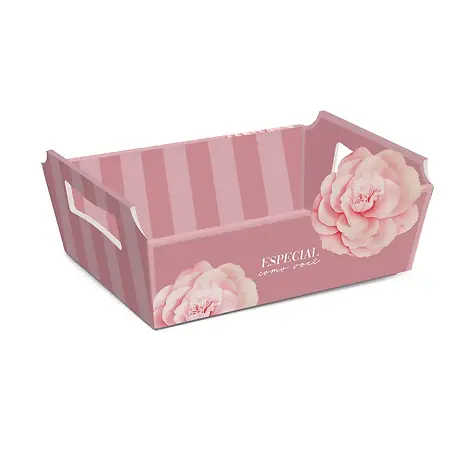 CAIXA CESTA CROMUS TAM. P 18X13X7,5 CAMELIA