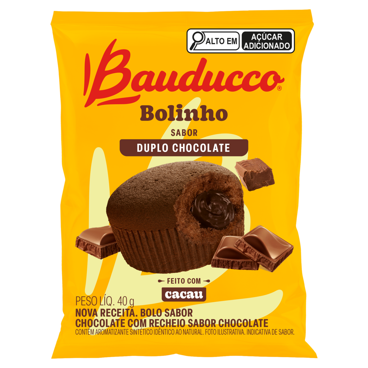 BOLINHO BAUDUCCO DUPLO CHOCOLATE 40 GR UNITARIO