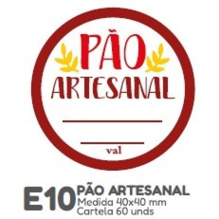 ETIQUETA P/ BOMBOM HIPER EMB. PAO ARTESANAL E10